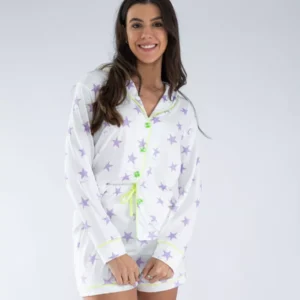 Pijama Feminino Americano Meia Estação Gabi Estrelas