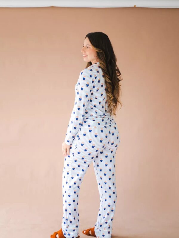 Pijama Americano Longo Aléxia Ursos Listras Azul - Imagem 4