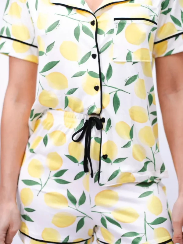 Pijama Feminino Americano Curto Agda Limão Siciliano - Imagem 3