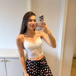 Top Branco Em Renda Sem Bojo