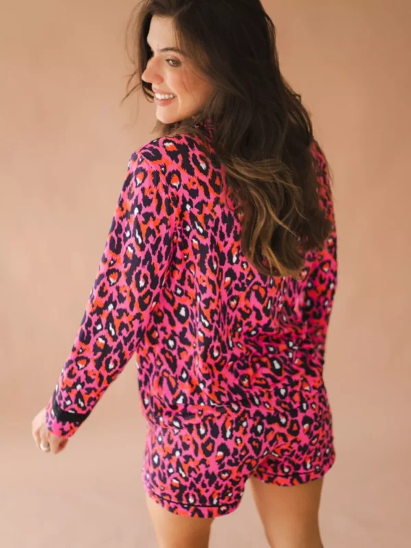 Pijama Feminino Americano Meia Estação Renata Animal Print Pink - Imagem 2