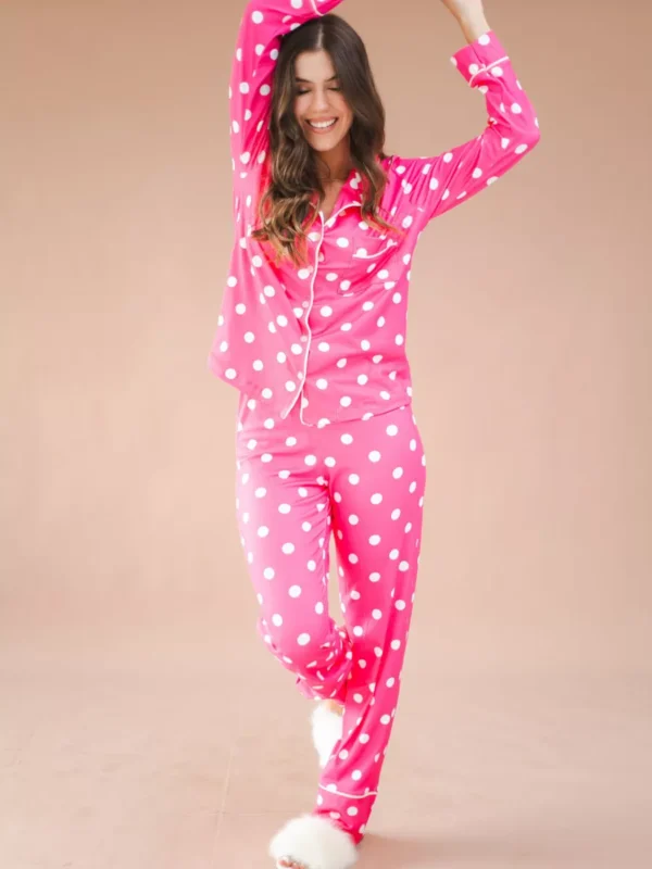 Pijama Feminino Americano Longo Pink Poás - Imagem 3
