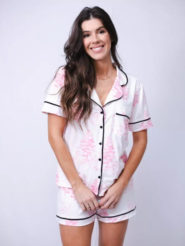 Pijama Feminino Americano Curto Agda Toile Jouy