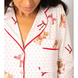 Pijama Feminino Americano Longo Ursos Laços