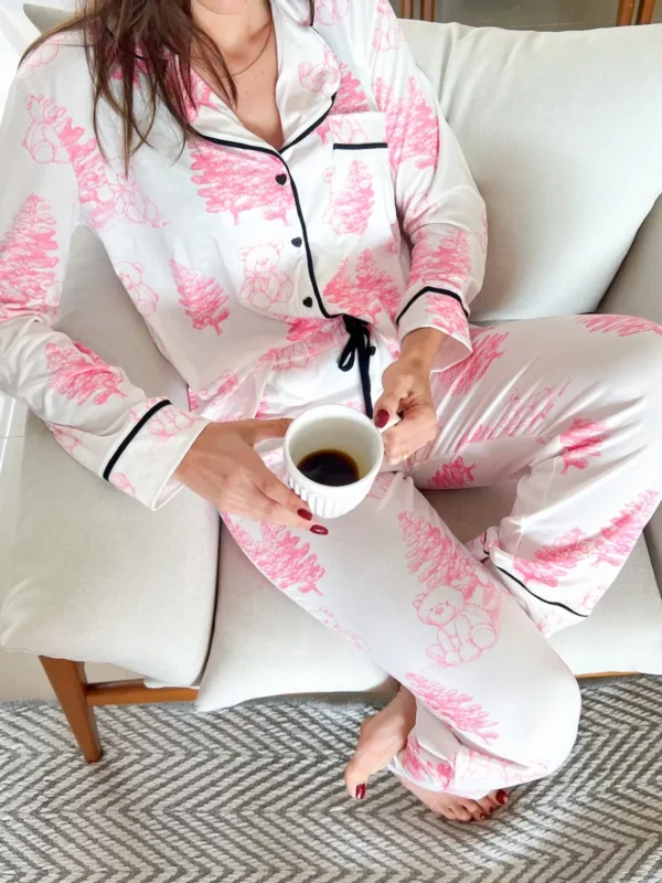 Pijama Feminino Americano Longo Aléxia Toile Jouy