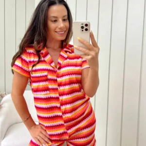 Pijama Feminino Americano Curto Colorido