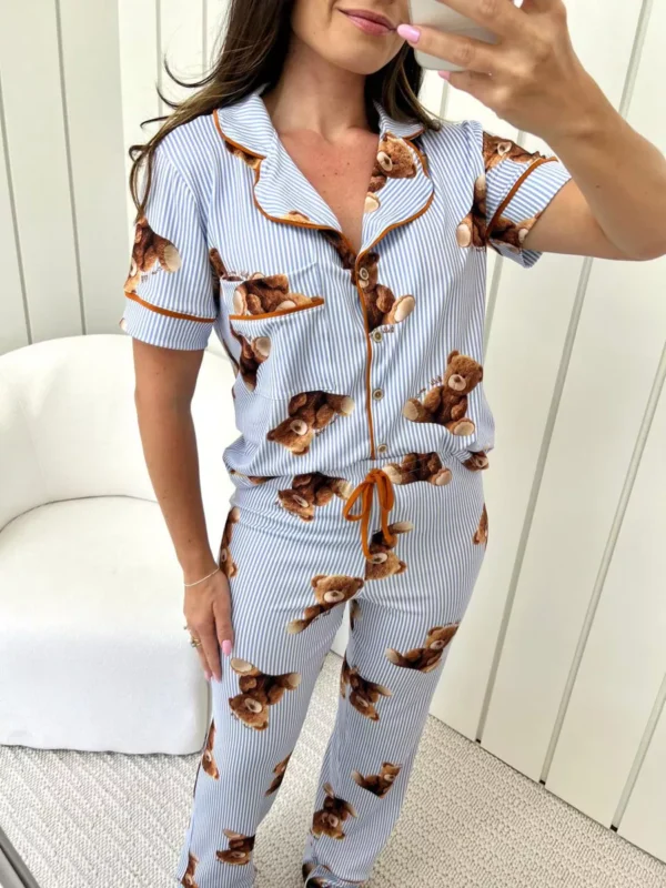 Pijama Feminino Americano Meia Estação New Bear Ursos - Imagem 3