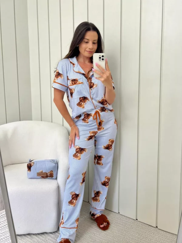 Pijama Feminino Americano Meia Estação New Bear Ursos - Imagem 2