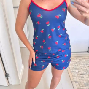 Pijama Feminino Curto Alcinha Cereja