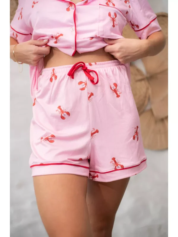 Pijama Feminino Americano Curto Lagosta Rosa - Imagem 2