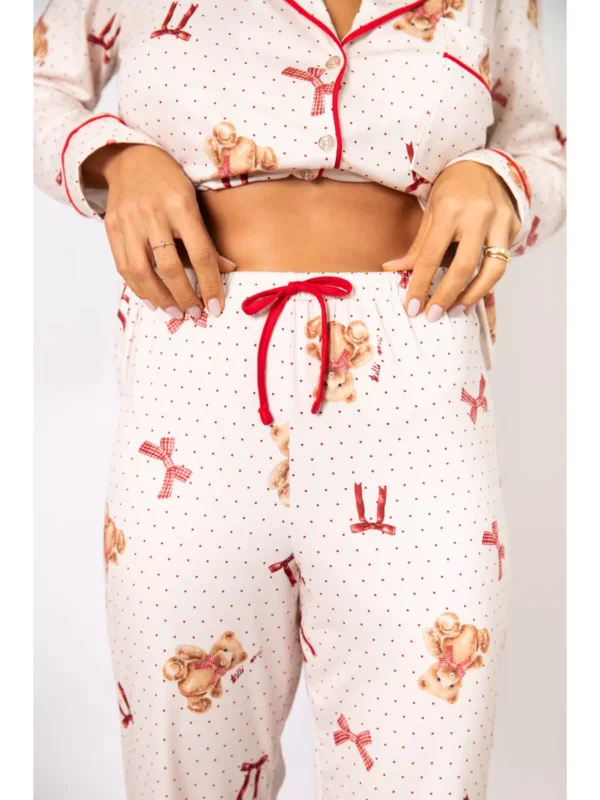 Pijama Feminino Americano Longo Ursos Laços - Imagem 3