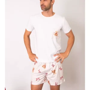 Pijama Masculino Curto Ursos Laços