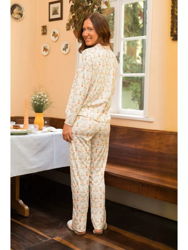 Pijama Feminino Americano Longo Coelho Cenoura - Imagem 2