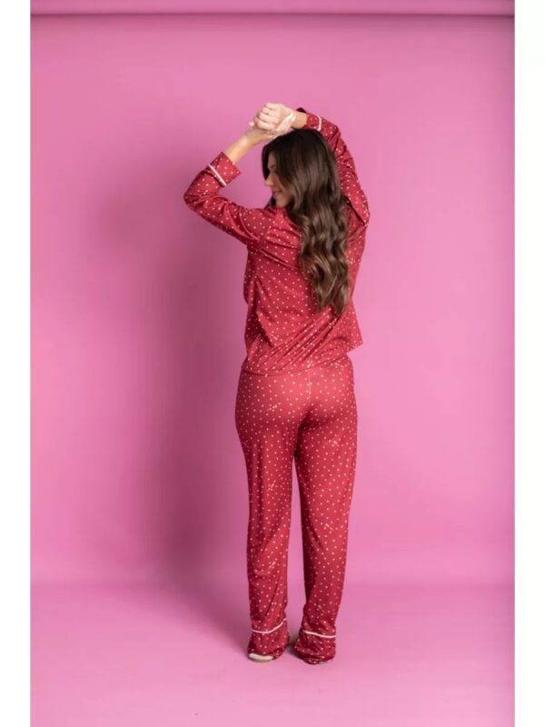 Pijama Feminino Americano Longo Coração - Imagem 2