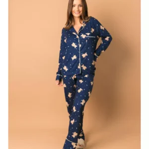 Pijama Feminino Americano Longo Ursos Lua