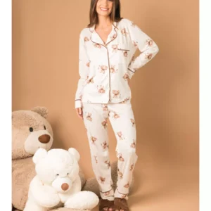 Pijama Feminino Americano Longo Ursos Poás
