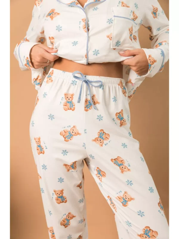 Pijama Feminino Americano Longo Ursos Neve - Imagem 3