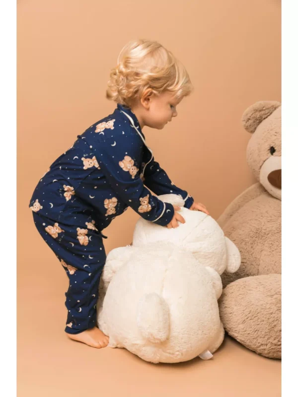 Pijama Infantil Americano Longo Ursos Lua - Imagem 5