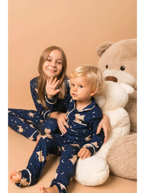 Pijama Infantil Americano Longo Ursos Lua