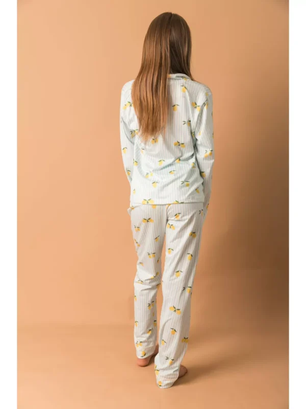 Pijama Infantil Americano Longo Listrado Limão - Imagem 3