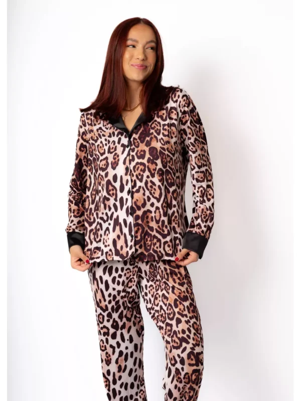 Pijama Feminino Americano Longo Aléxia Onça - Imagem 4