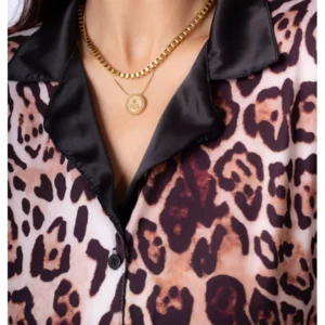 Pijama Feminino Americano Longo Aléxia Onça