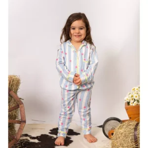 Pijama Infantil Americano Longo Listrado Estrelas