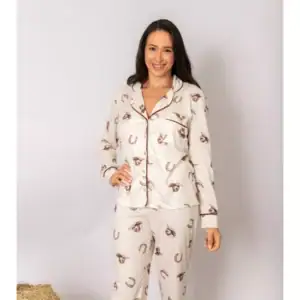 PRÉ-VENDA Pijama Feminino Americano Longo Chapéu Ferradura