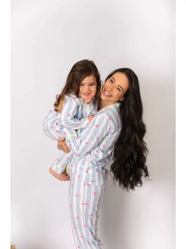Pijama Infantil Americano Longo Listrado Estrelas - Imagem 2