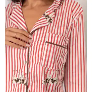 Pijama Feminino Americano Longo Listrado Vacas