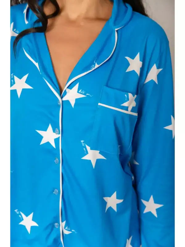Pijama Feminino Americano Longo Estrelas