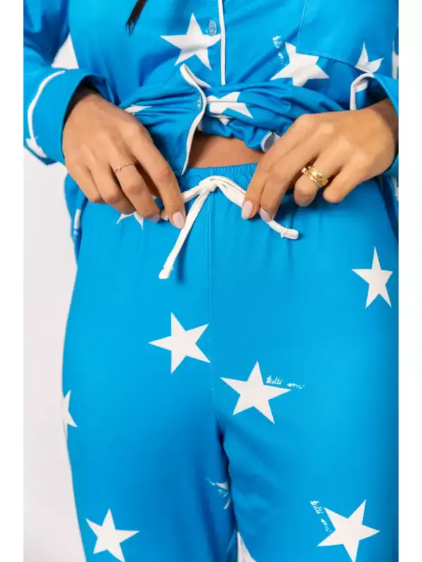Pijama Feminino Americano Longo Estrelas - Imagem 2