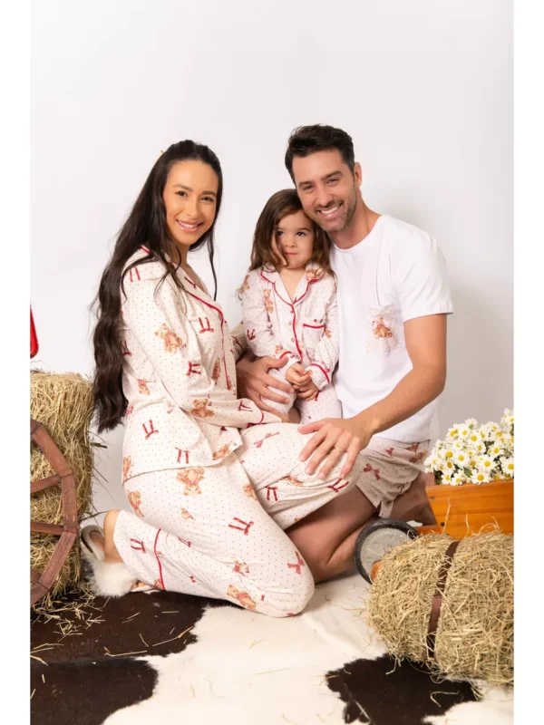 Pijama Infantil Americano Longo Ursos Laços - Imagem 2