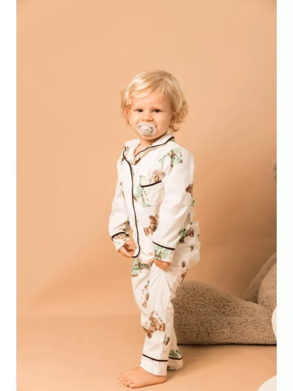Pijama Infantil Americano Longo Ursos Verde