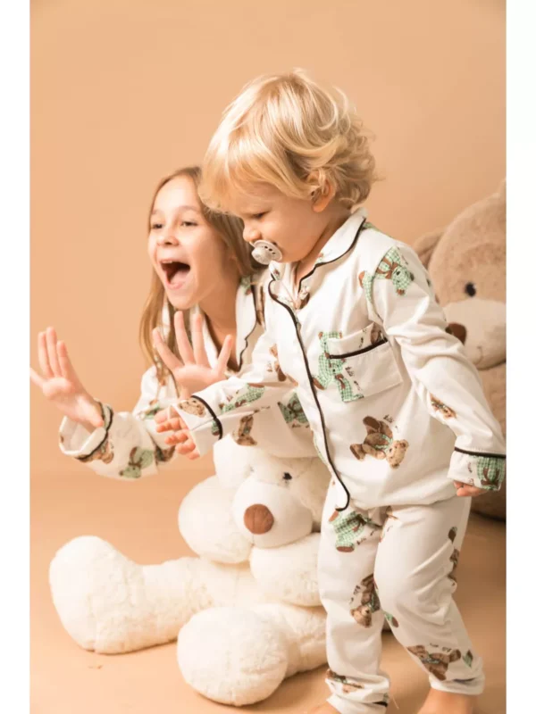 Pijama Infantil Americano Longo Ursos Verde - Imagem 2