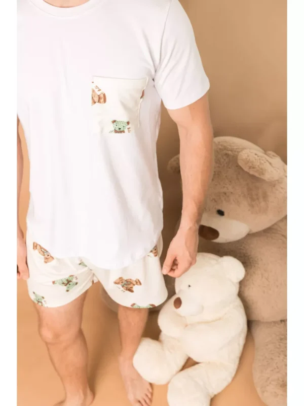Pijama Masculino Curto Ursos Verde - Imagem 3