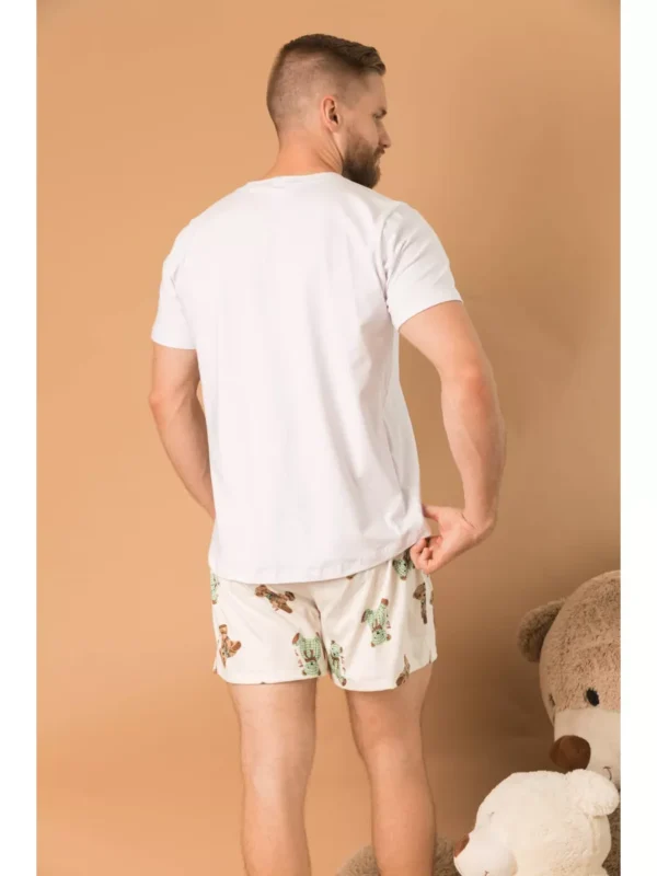 Pijama Masculino Curto Ursos Verde - Imagem 4